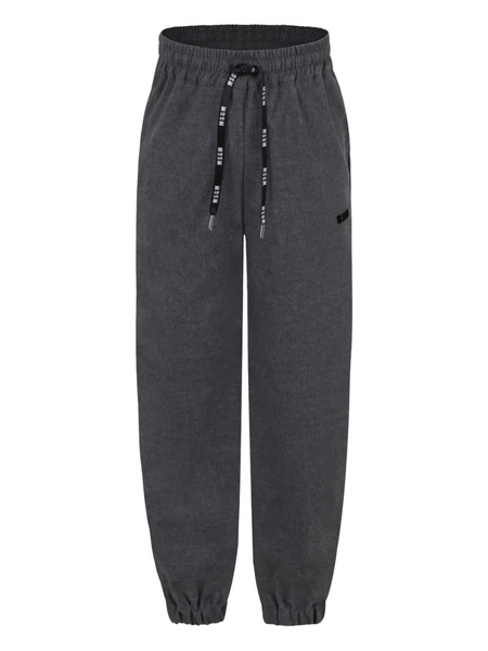  Msgm Kids Logo-detail Drawstring Trousers - Grey 