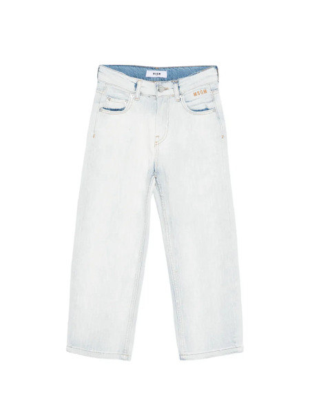  Msgm Kids Logo-detail Jeans - Blue 
