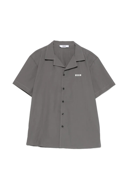  Msgm Kids Logo-detail Short-sleeve Shirt - Grey 
