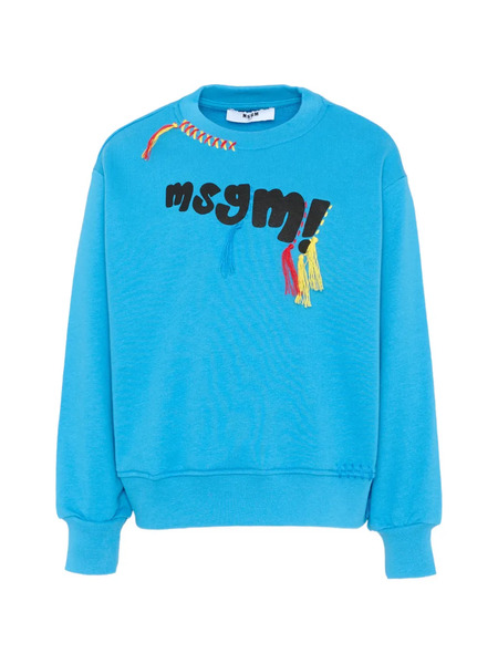  Msgm Kids Logo-detail Sweatshirt - Blue 