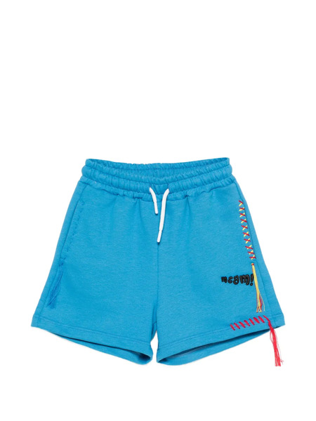  Msgm Kids Logo-embroidered Drawstring Shorts - Blue 