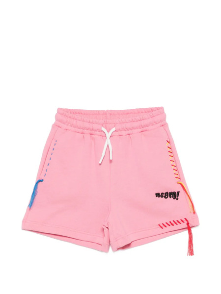  Msgm Kids Logo-embroidered Drawstring Shorts - Pink 