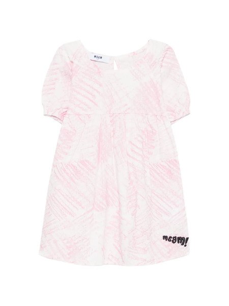 Msgm Kids Logo-embroidered Dress - White 