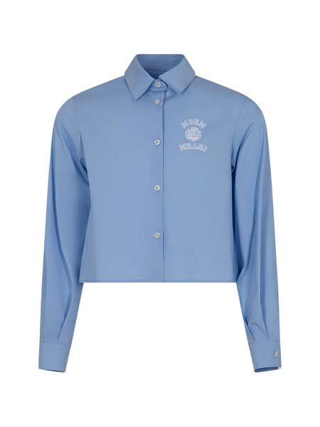  Msgm Kids Logo-embroidered Shirt - Blue 