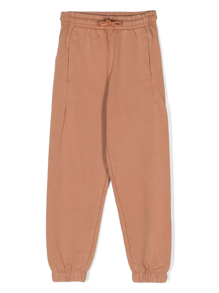  Msgm Kids Logo-patch Cotton Track Pants - Brown 