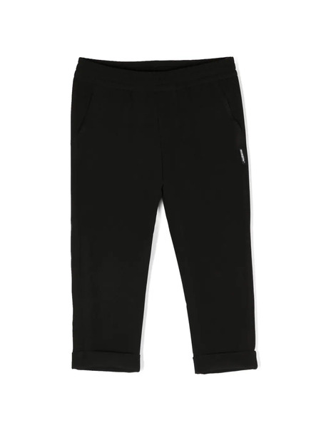  Msgm Kids Logo-patch Straight-leg Trousers - Black 