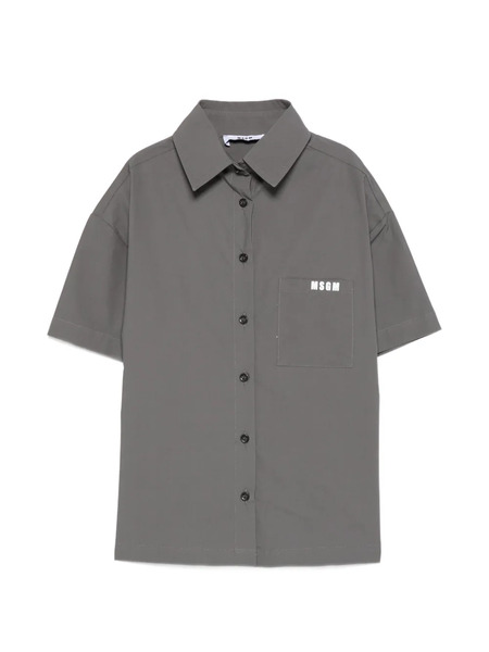  Msgm Kids Logo Pocket Shirt - Grey 