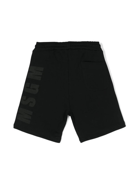  Msgm Kids Logo-print Cotton Shorts - Black 