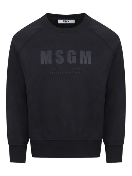  Msgm Kids Logo-print Cotton Sweatshirt - Black 