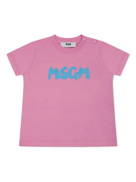  Msgm Kids Logo-print Cotton T-shirt - Pink 