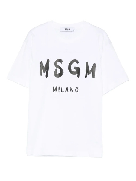  Msgm Kids Logo-print Crew-neck T-shirt - White 