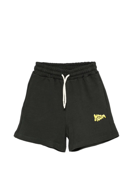  Msgm Kids Logo-print Drawstring Shorts - Black 