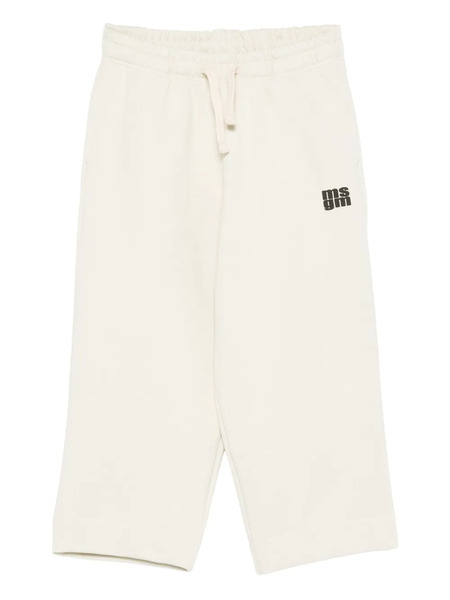  Msgm Kids Logo-print Drawstring Trousers - Neutrals 