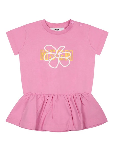  Msgm Kids Logo-print Dres - Green 