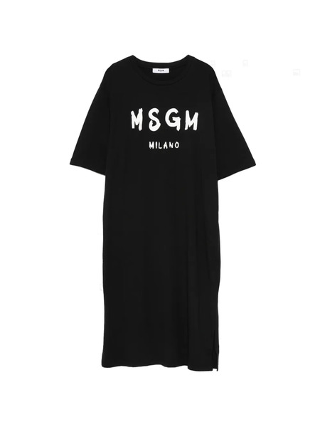  Msgm Kids Logo-print Dress - Black 