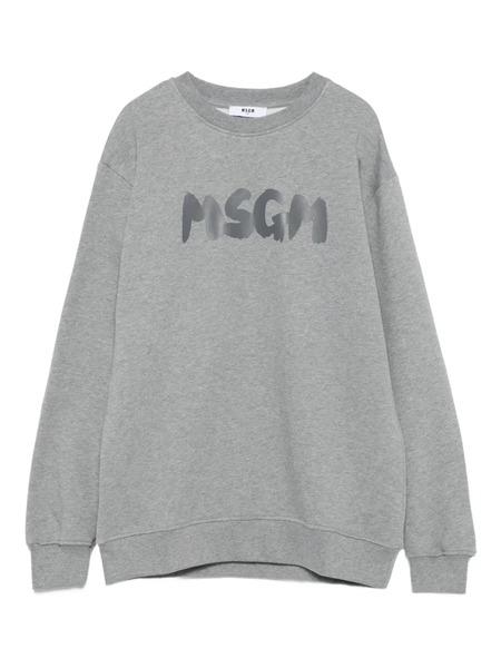  Msgm Kids Logo-print Fleece Sweatshirt - Grey 