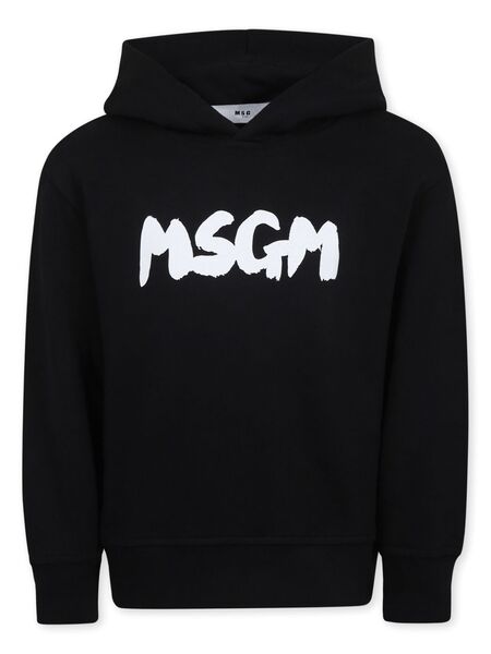  Msgm Kids Logo-print Hoodie - Black 