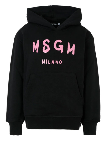  Msgm Kids Logo-print Hoodie - Black 