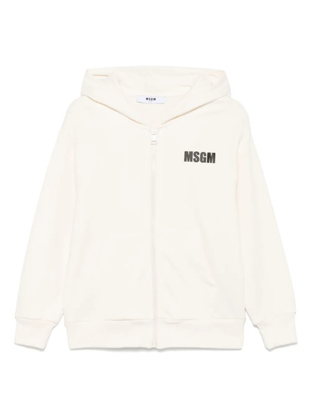  Msgm Kids Logo-print Hoodie - White 
