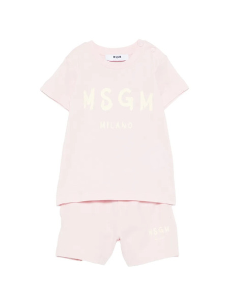  Msgm Kids Logo-print Short Set - Pink 