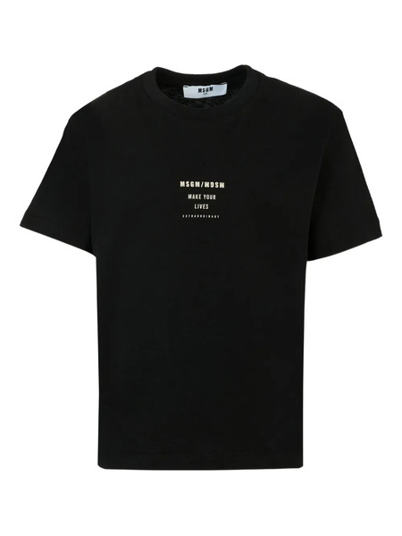  Msgm Kids Logo-print Short-sleeve T-shirt - Black 
