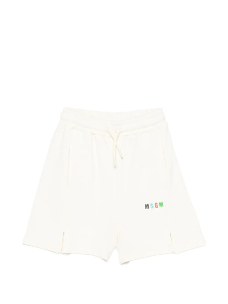  Msgm Kids Logo-print Shorts - Neutrals 