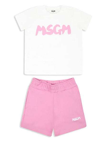  Msgm Kids Logo-print Shorts - Pink 