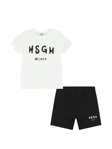  Msgm Kids Logo-print Shorts Set - White 