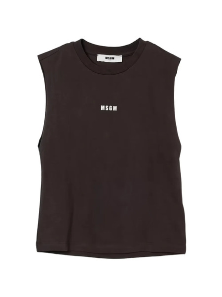  Msgm Kids Logo-print Sleeveless Top - Grey 