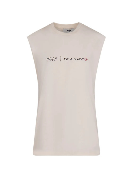  Msgm Kids Logo-print Sleeveless Top - Neutrals 