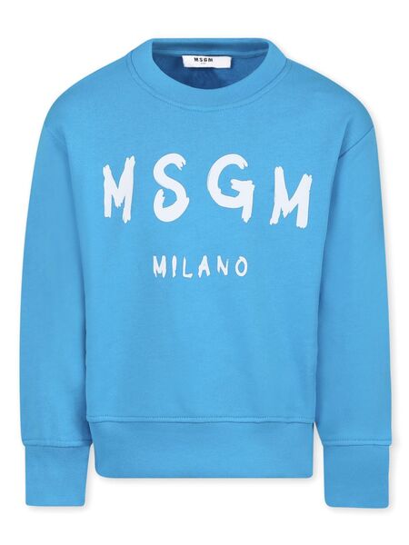  Msgm Kids Logo-print Sweatshirt - Blue 