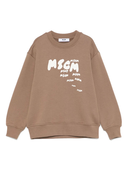 Msgm Kids Logo-print Sweatshirt - Brown 