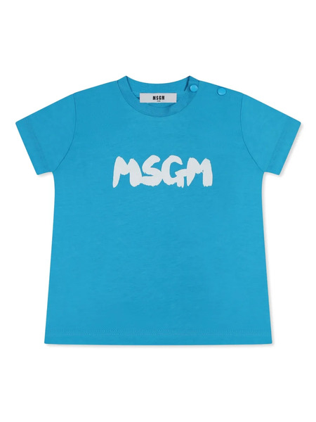  Msgm Kids Logo-print T-shirt - Blue 