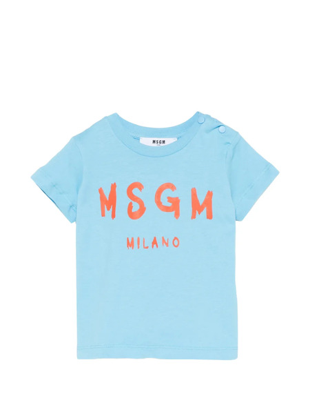  Msgm Kids Logo-print T-shirt - Blue 