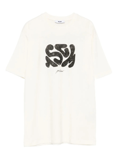  Msgm Kids Logo-print T-shirt - Neutrals 