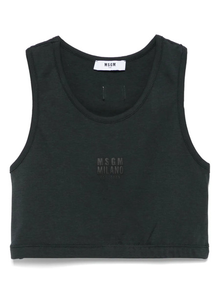  Msgm Kids Logo-print Tank Top - Black 