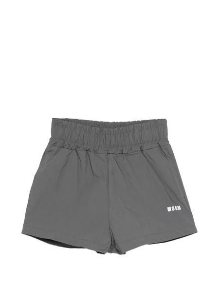  Msgm Kids Logo Shorts - Grey 