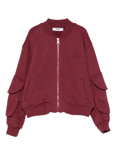  Msgm Kids Patch-pocket Bomber Jacket - Red 