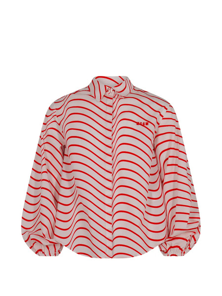  Msgm Kids Patterned Long-sleeved Blouse - Red 