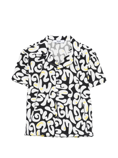  Msgm Kids Patterned Shirt - Black 