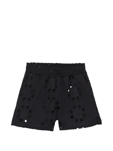  Msgm Kids Perforated Shorts - Black 