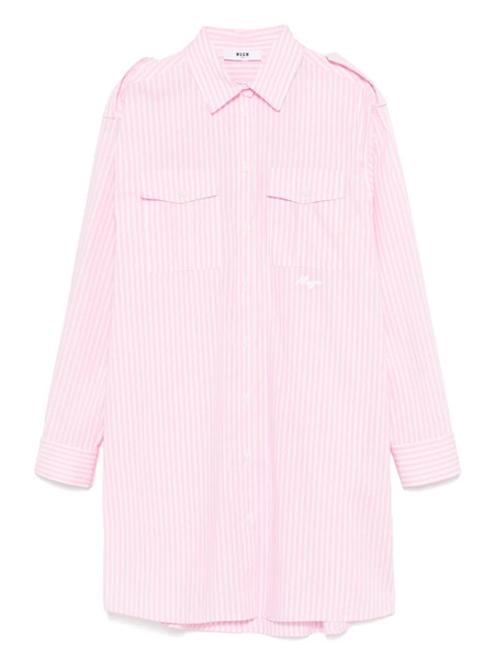 Msgm Kids Poplin Shirt Dress - Pink 