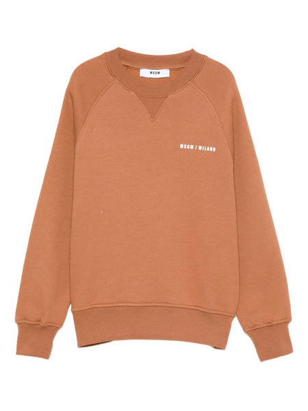  Msgm Kids Raglan-sleeve Logo-print Sweatshirt - Brown 