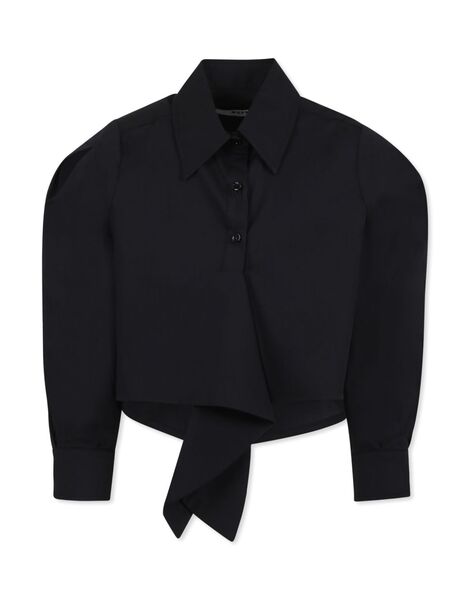  Msgm Kids Ruffle-detailing Shirt - Black 