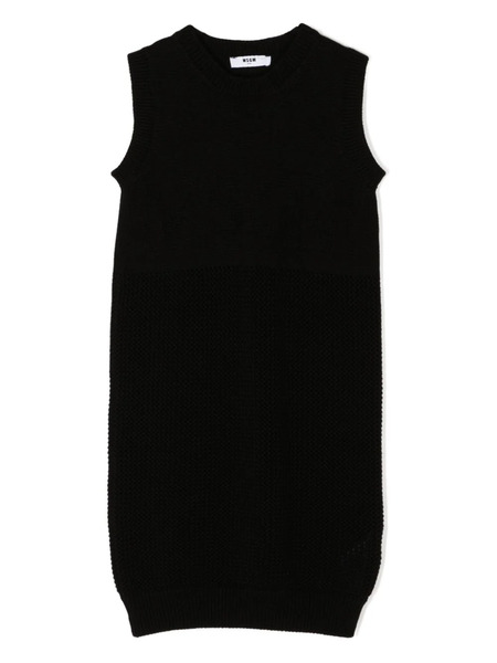  Msgm Kids Sleeveless Tricot-knit Dress - Black 