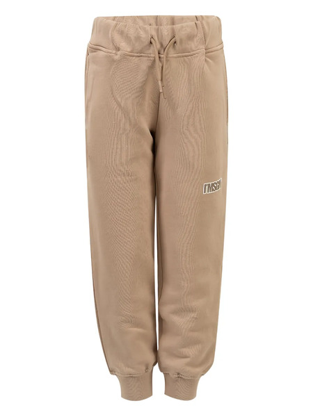  Msgm Kids Slogan-print Track Pants - Neutrals 