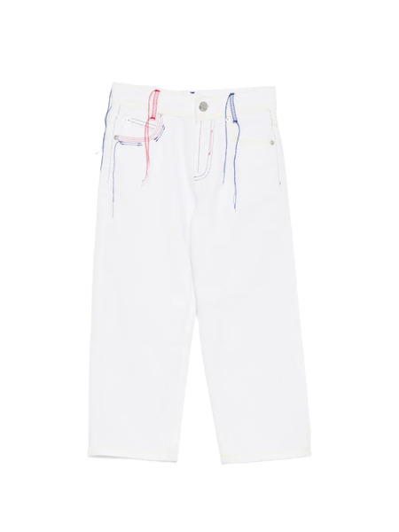  Msgm Kids Stitching-detail Denim Jeans - White 