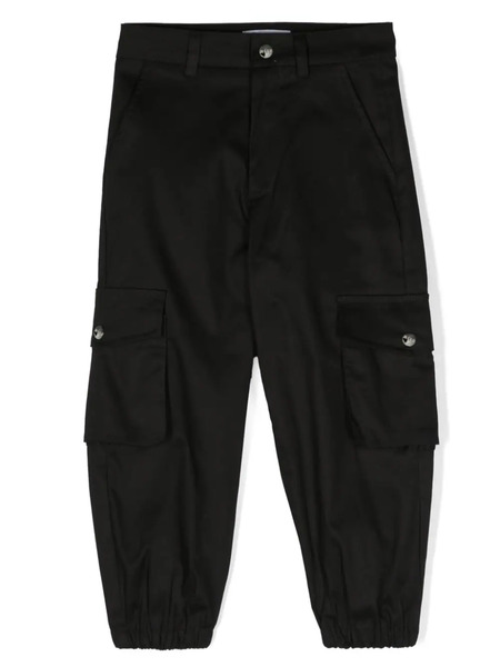  Msgm Kids Stretch-cotton Cargo Trousers - Black 