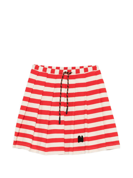  Msgm Kids Striped Pleated Skirt - Red 