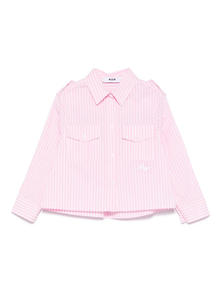  Msgm Kids Striped Shirt - Pink 